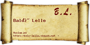 Baló Lelle névjegykártya